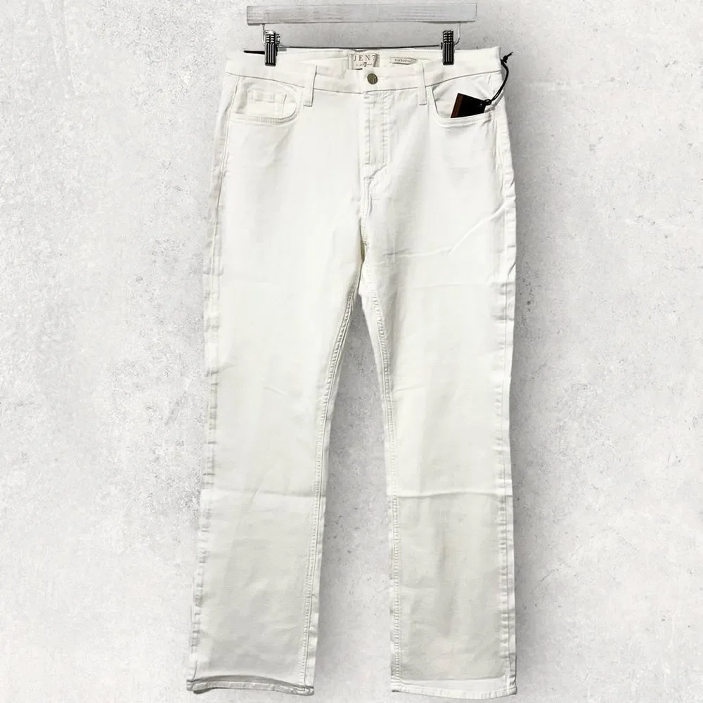 NWT Jen7 for 7 For All Mankind White Jeans Slim Bootcut Size 14